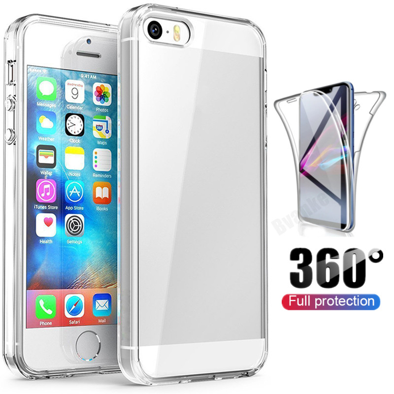 สําหรับapple iPhone 5 5S SE 2016 6 6s 7 8 Plus X XR XS Max SE2 SE3 2020 ตัวป้องกันหน้าจอในตัว 360 Fu