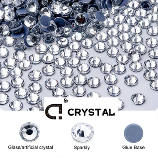 1440 ชิ้นคริสตัลใส Hotfix Rhinestone Flatback เหล็กบน Glitter Strass หิน Rhinestones