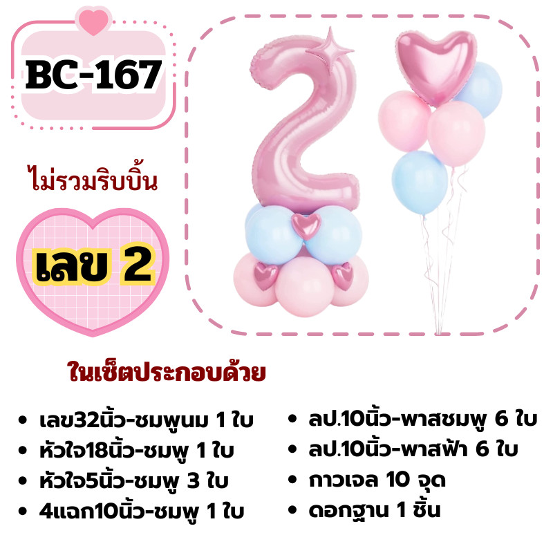 (ร้านไทย)เซ็ตเลขวันเกิดขนาด32นิ้วสีหวาน พร้อมลูกโป่งหัวใจสีสวยพาสเทล (BC) ราคา ถูกที่สุด ดีลบีเคเค แกลเลอรีภาพที่ 5