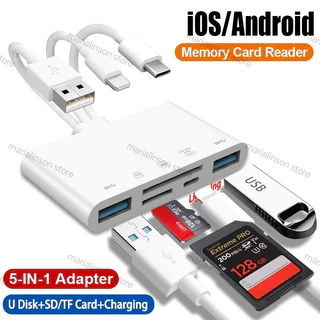 5 in 1 SD Card Reader For i-Phone i-Pad Type C Camera Photo Adapter Micro SD TF Card Camera Viewer