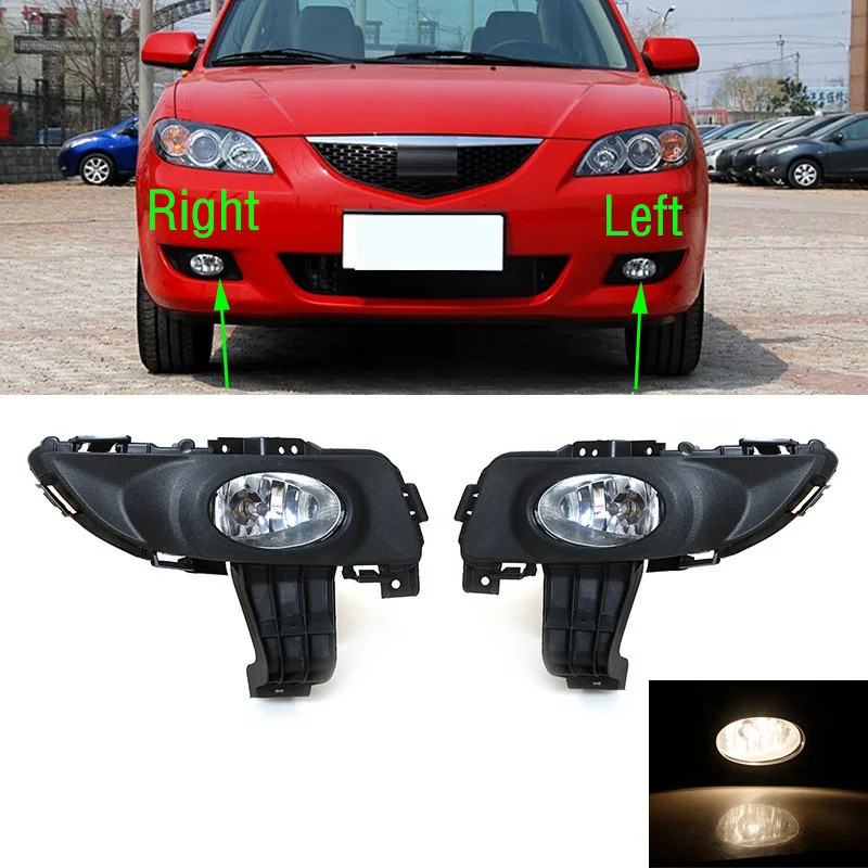 Moto22r รถกันชนด้านหน้าหมอกสําหรับ Mazda 3 M3 BK 2003 2004 2005 2006 2007 2008 2009 2010 1.6L Foglig