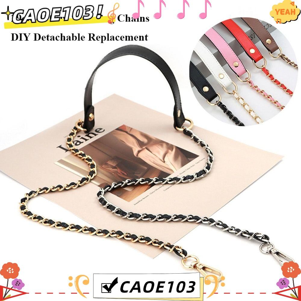 Caoe103 อุปกรณ์เสริมโซ่ลูกบอลสีทองสายสะพายไหล่ระดับไฮเอนด์สายสะพายไหล่ทดแทนโลหะ