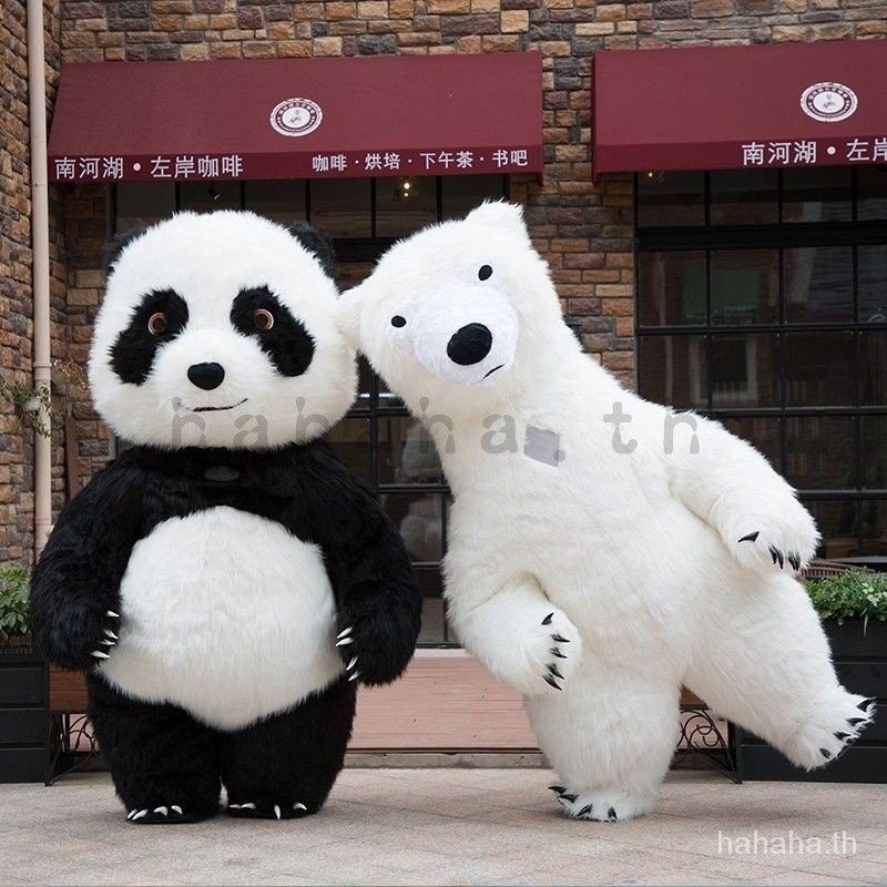 Giant Polar Bear Inflatable เครื่องแต่งกาย Street ตลกหมีขั้วโลก Mascot เครื่องแต่งกายผู้ใหญ่ตุ๊กตา Mascot ชุดสัตว์คอสเพลย์