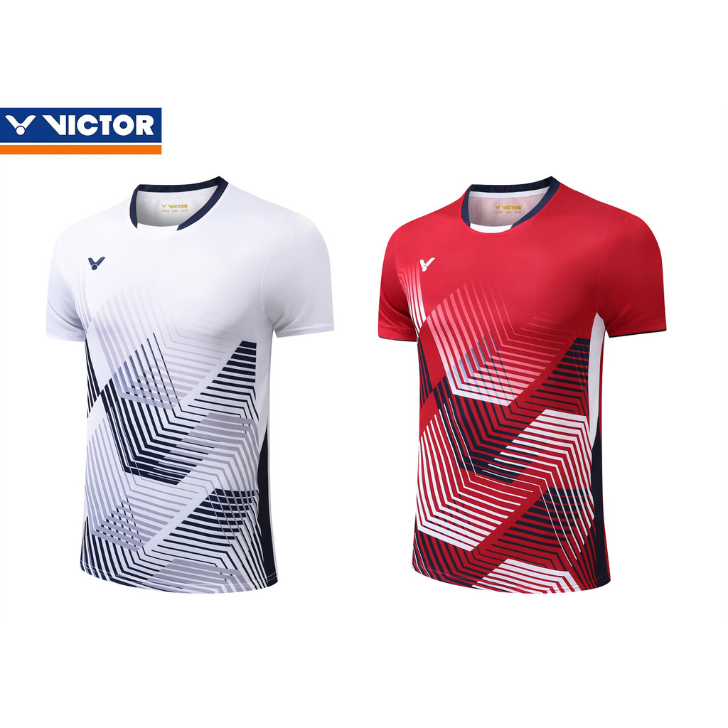 แฟชั่นใหม่จัดส่งฟรี 2024 ใหม่ ชัยชนะ แบดมินตันเสื้อผู้ชายและผู้หญิงแขนสั้นแห้งเร็วการแข่งขันชุดกีฬา 718
