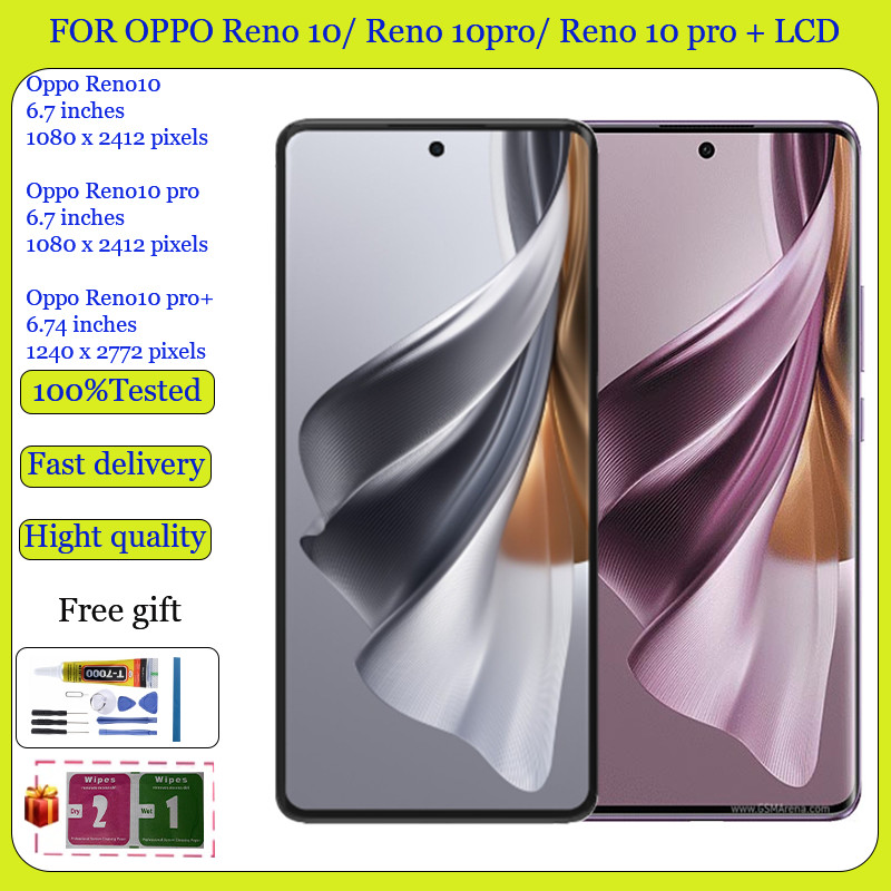 ต้นฉบับสําหรับ OPPO Reno10 5G/Reno10 Pro 5G/Reno10 Pro + Plus 5G หน้าจอ LCD หน้าจอสัมผัสเปลี่ยน