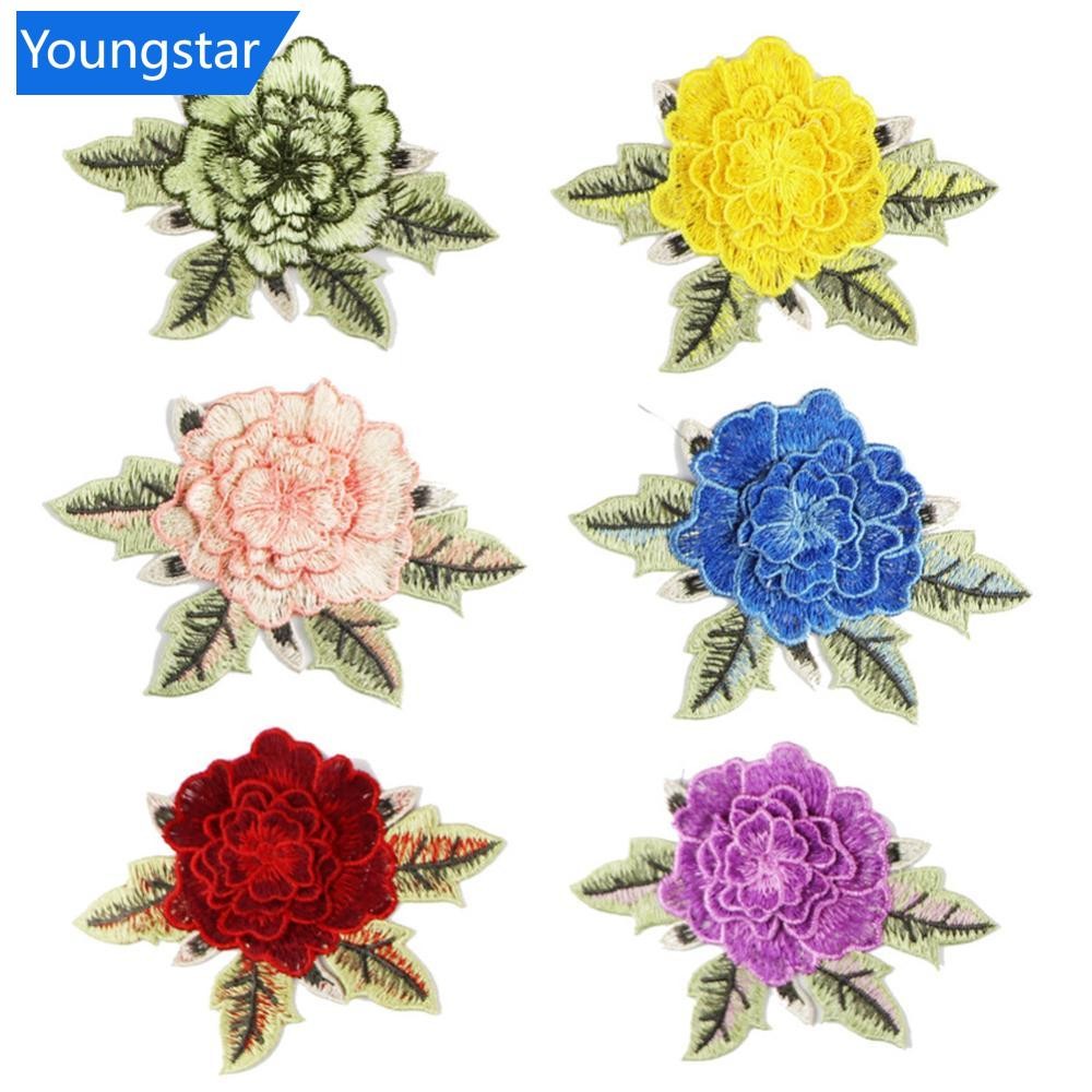 Ys 1 PC 12*9.5 ซม.เย็บปักถักร้อยดอกไม้ Patch Applique DIY หัตถกรรมสติกเกอร์สําหรับชุดเสื้อผ้าอุปกรณ์เสริมป้ายเย็บบนอุปกรณ์เย็บผ้า N1R9