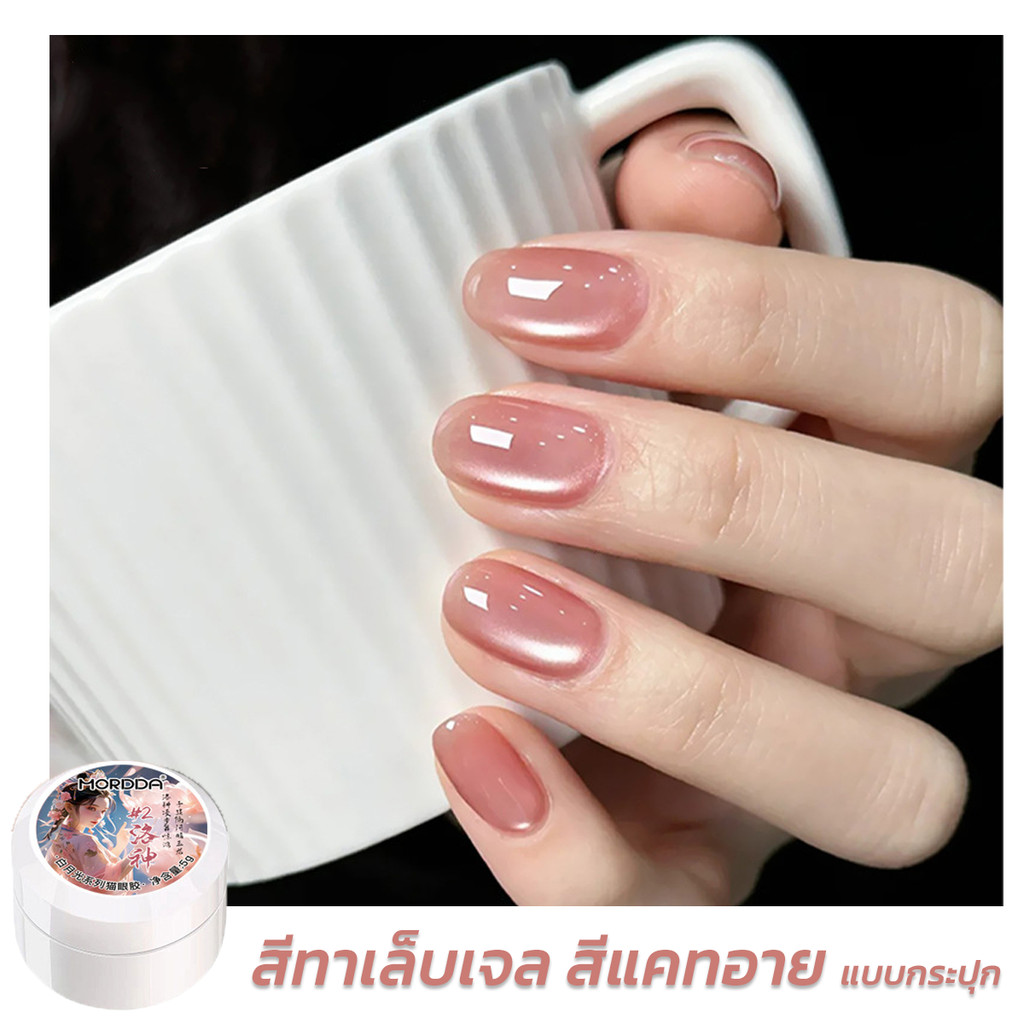 ROHWXY CAT EYE สีทาเล็บเจลสีแคทอาย แบบกระปุก เม็ดสีแน่น มีให้เลือกทั้งหมด 6 สี