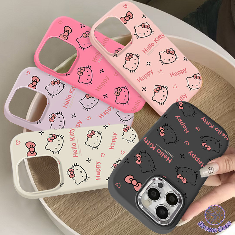 ความคิดสร้างสรรค์การ์ตูนแมวคิตตี้ดูเดิลเคสเข้ากันได้กับ Iphone 7Plus 15 13 11 14 12 Pro Max XR X XS Max 14 15 6 8 Plus