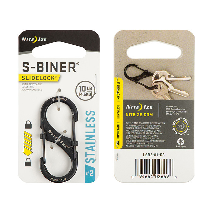 Nite Ize S-Biner SlideLock Steel Size 2 - สีดำ