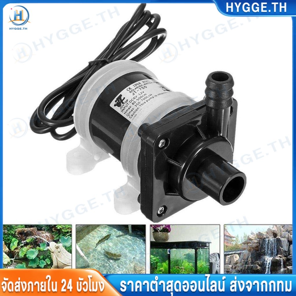 ปั๊มน้ำมอเตอร์พลังงานแสงอาทิตย์ 800L/Hปั๊มน้ำจุ่มแม่เหล็ก DC 12V Solar Motor Brushless Water Pump หัวพ่นน้ำสูงสุด 5 เมตร