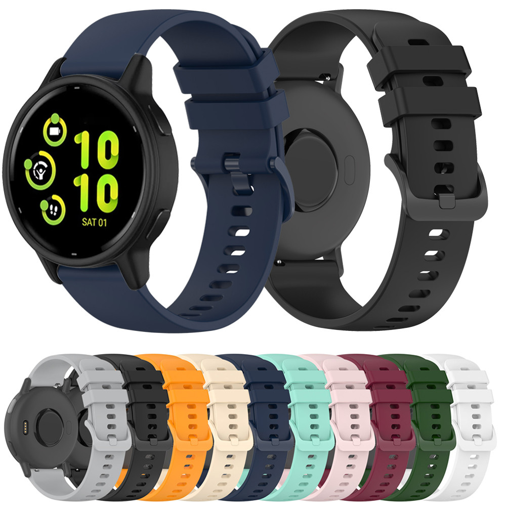 20 มม.สายนาฬิกาซิลิโคนสําหรับ Garmin Vivoactive 3 5/Venu 2 Plus/ Venu SQ 2/Forerunner 245 645 55 158 สร้อยข้อมือ