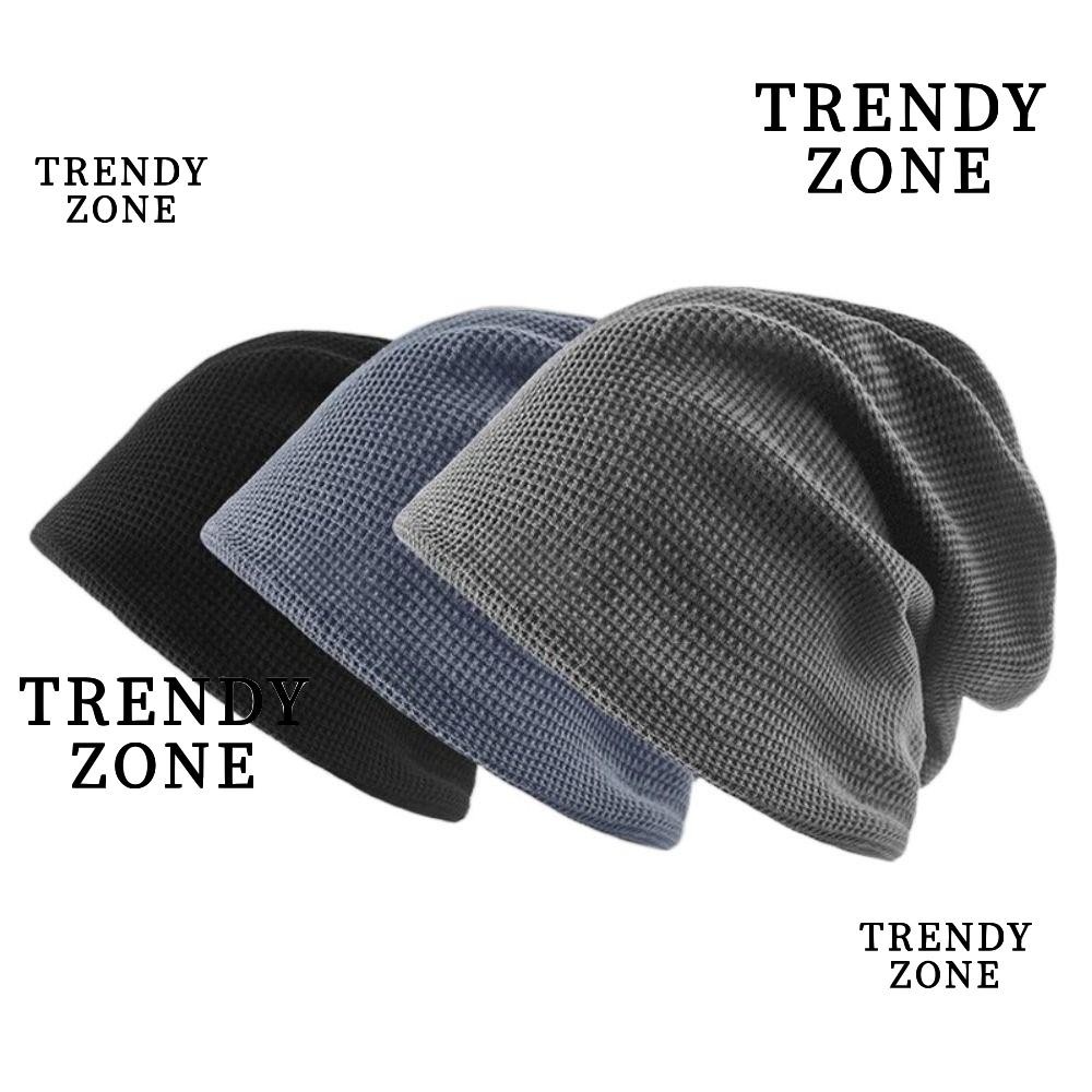 Trendyzone Beanies, หมวกอุ่นสีทึบกันลม, หมวกอุ่นหูถักลําลอง