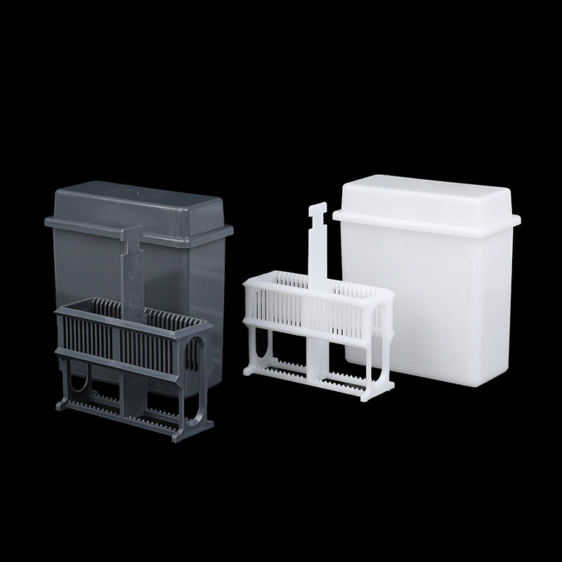 Springevengrace 24 Slots Staining Jar Rack สําหรับกล้องจุลทรรศน์สไลด์,Slides Staining Rack ชุดจานใหม