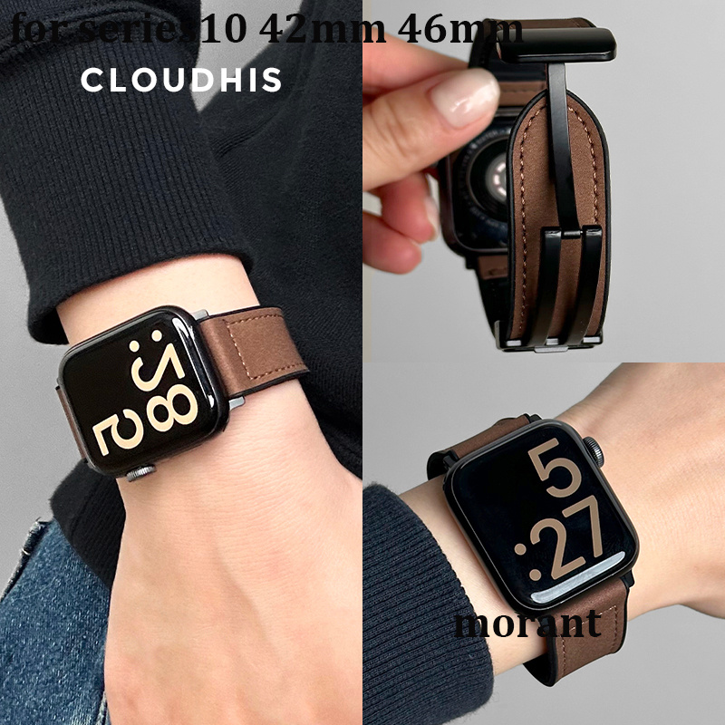 หนัง Magnetic Geniune สําหรับ iWatch Series 10 46 มม.42 มม.9 8 7 45 มม.41 มม.สร้อยข้อมือ iWatch Series 6 5 4 44 มม.40 มม.