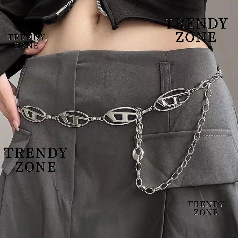 Trendyzone โซ่เอวโลหะ, เข็มขัดโซ่ดีไซน์หรูหราของผู้หญิง, เข็มขัดโซ่สาวเผ็ดย้อนยุคอินเทรนด์ Y2K