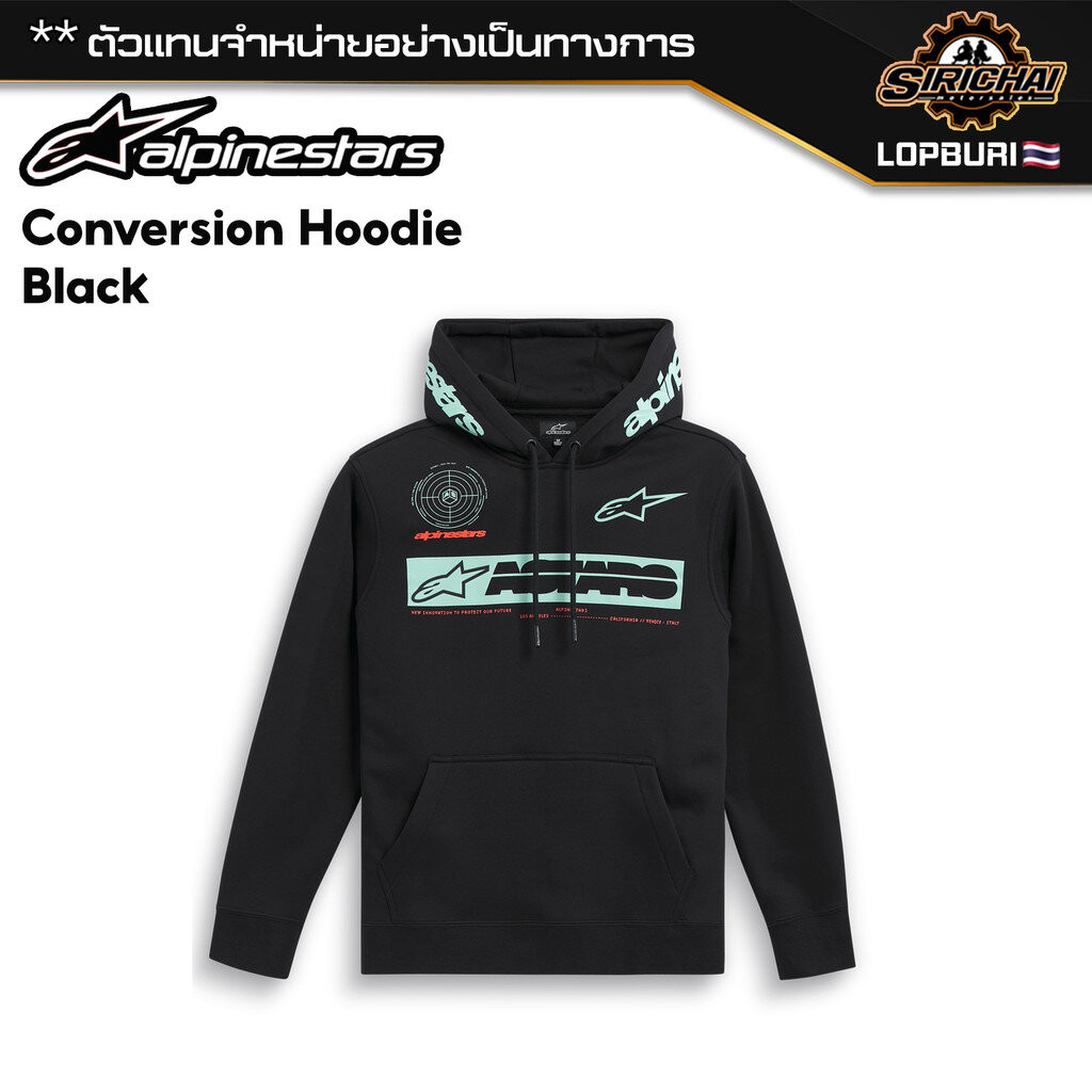 เสื้อ เสื้อฮู้ด Alpinestars Conversion Hoodie Black ของแท้ 100%