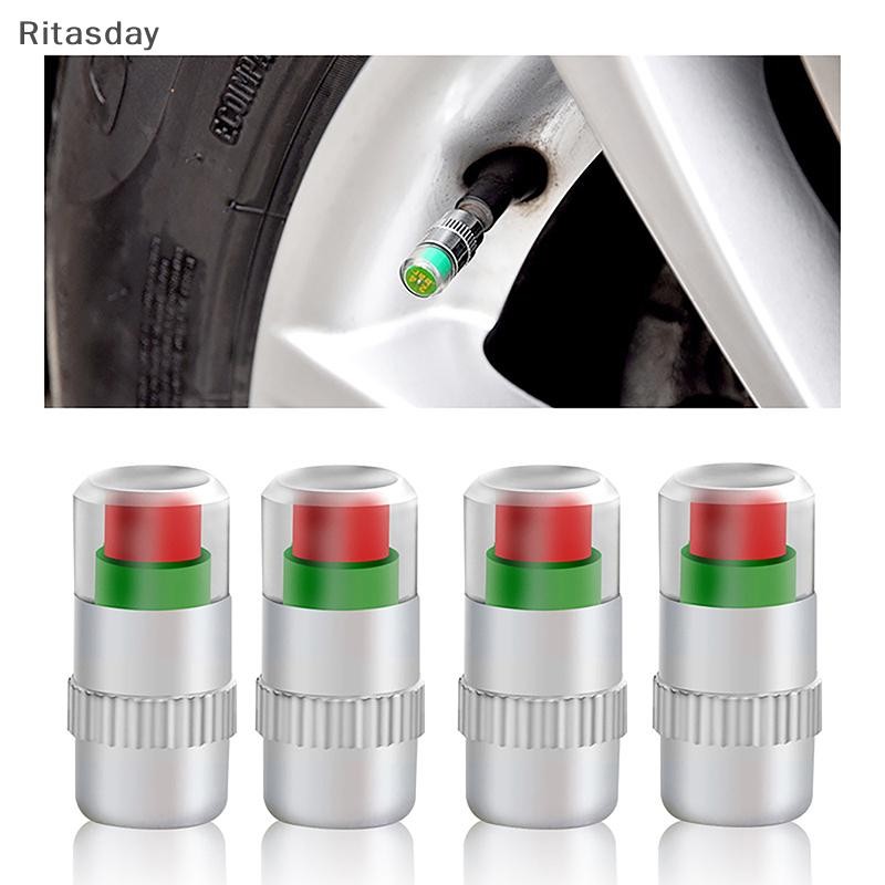 Ritasday 2/4PCS รถยางเครื่องวัดความดันตัวบ่งชี้ภายนอกการตรวจจับวาล์ว Universal ประเภท Alert การตรวจสอบวาล์วหมวก Sensor ใหม่