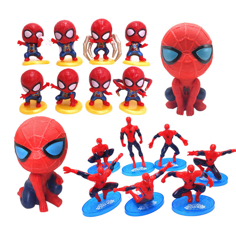 8 ชิ้น/เซ็ต Avengers Mini ตัวเลข Spider Man Action Figure ของเล่น Superhero ของเล่นเด็กคริสต์มาสของข