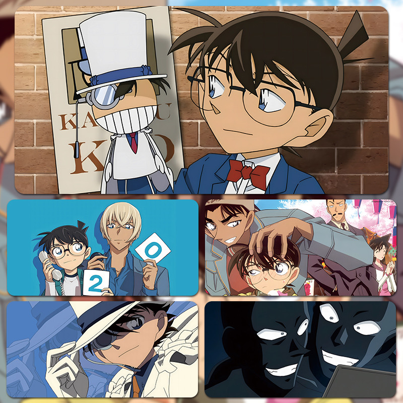 Detective Conan แผ่นรองเมาส์ Edogawa Conan การ์ตูนอะนิเมะคีย์บอร์ด Kudo Shinichi Mouri Ran สํานักงาน