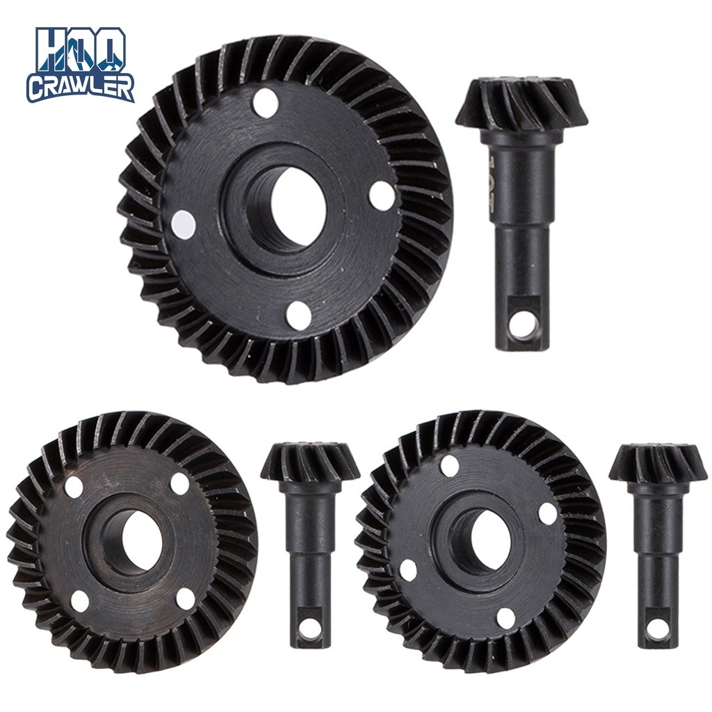 Heavy Duty เกียร์เหล็ก Overdrive Underdrive Differential Helical ชุดเกียร์ 33/12T 35/10T 34/11T สําหรับ 1/10 RC Crawler TRX4 TRX6