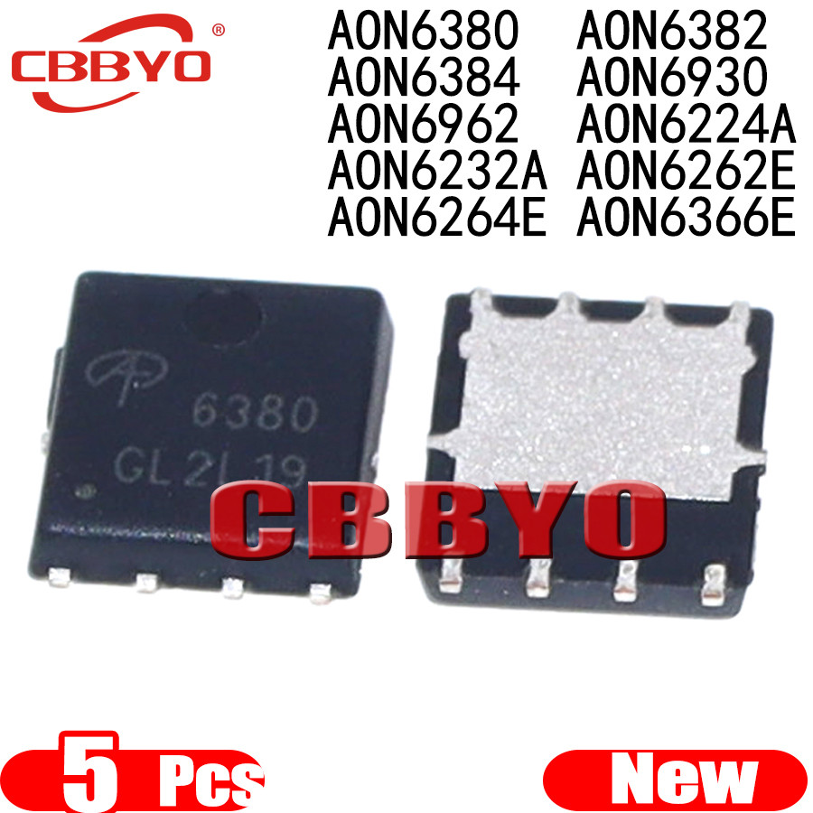 ((5 ชิ้น) ใหม่ อะไหล่ชิ้นส่วนอิเล็กทรอนิกส์ AON6380 AON6382 AON6384 AON6930 AON6962 AON6224A AON6232