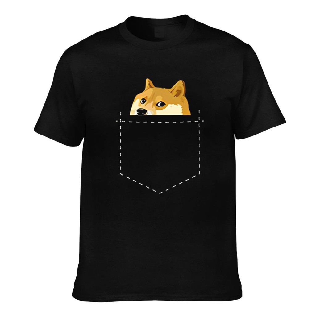 Dogecoin Pocket Meme Dogecoin To The Moon Crypto เสื้อยืดผู้ชายคุณภาพสูงชั้นนํา