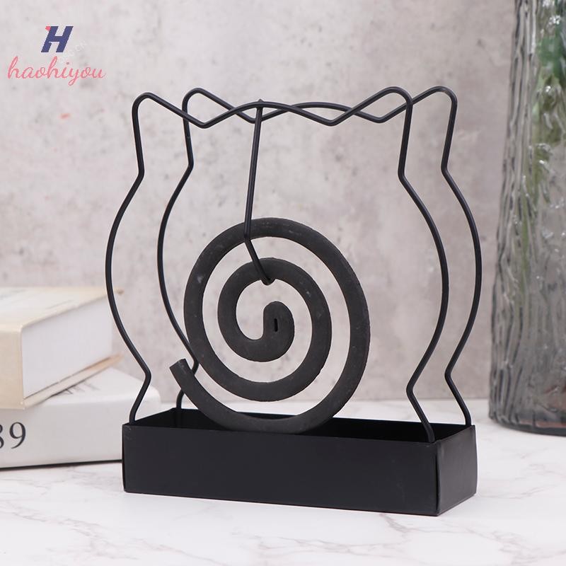 <haohiyou> เหล็กม้วนยุงผู้ถือธูปผู้ถือขดลวดธูป Burner กรอบโมเดิร์น Repellent ธูป Rack สําหรับครัวเรือนห้องนอน Patio Nice