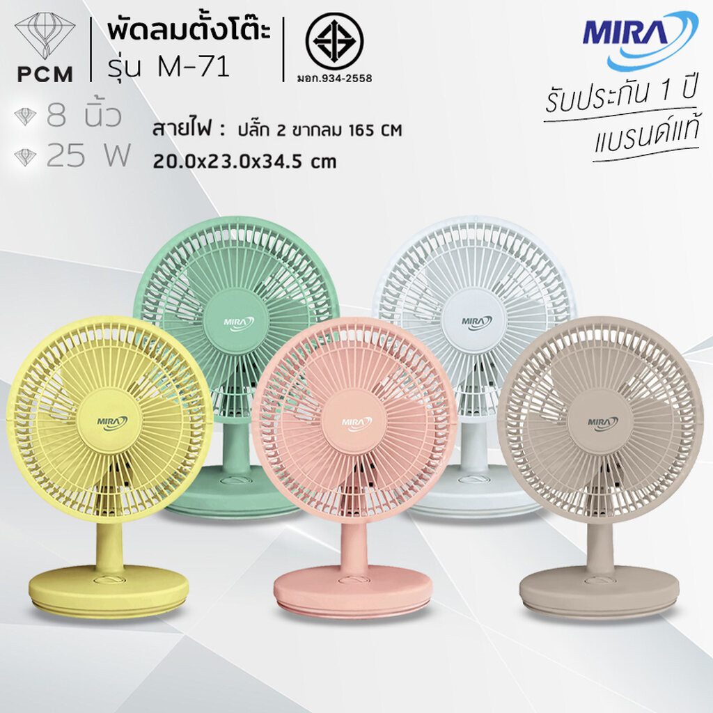 MIRA (PCM) พัดลม ตั้งโต๊ะขนาด 8 นิ้ว รุ่น M-71