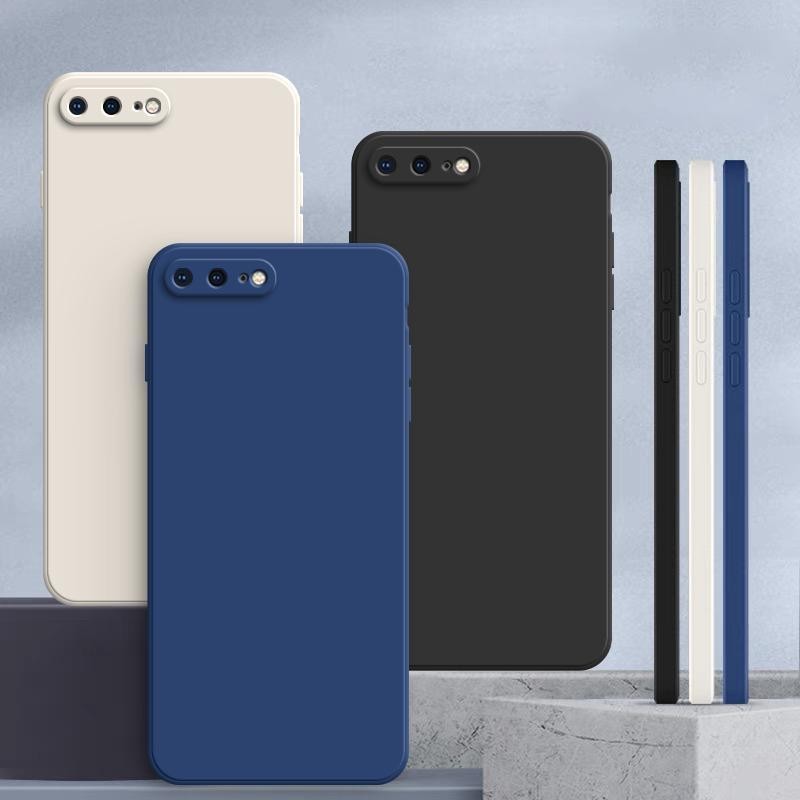 เคส iPhone 7 Plus สีทึบ iPhone 8 Plus เคสซิลิโคนป้องกันการตกสีธรรมดาเรียบง่าย YT