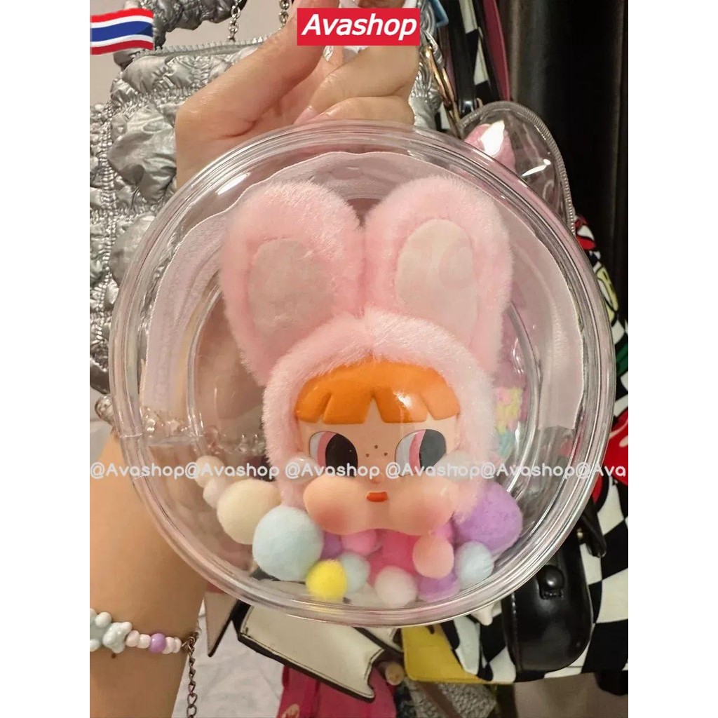 ส่งจากไทย 10/12/14/15cm ซองใส่ลาบูบู้ ถุงป๊อปมาร์ทแบบหนา กระเป๋าใส่ตุ๊กตา กระเป๋าใส กระเป๋าตุ๊กตา กันฝุ่น มาการอง ฟรีพวงกุญแจ popmart ลูกบอลใส่ crybaby PVC