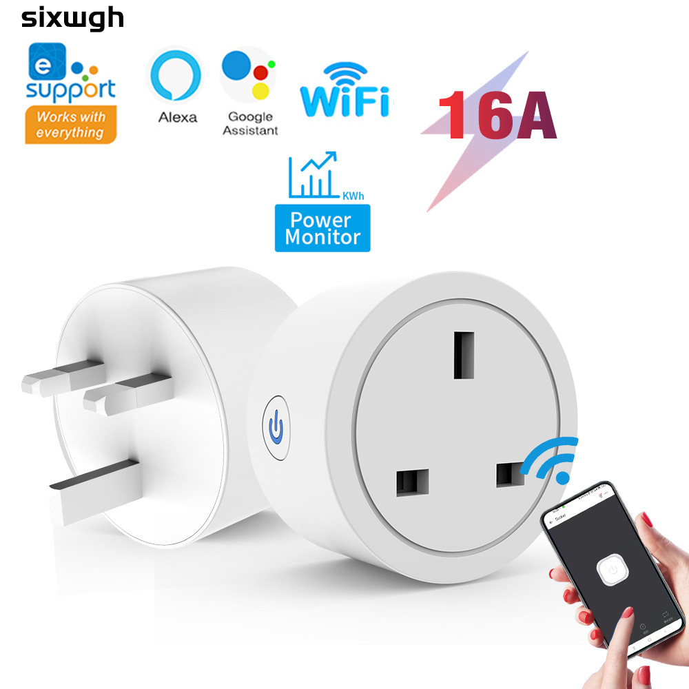 16A eWeLink Wifi ซ็อกเก็ตอัจฉริยะ Wifi ซ็อกเก็ตทํางานร่วมกับการควบคุม vioce ของ Alexa Google Home