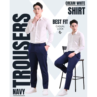 Business Trousers (Expandable Waistband) กางเกงสแลค ทรงกระบอกเล็ก เอวยืดได้