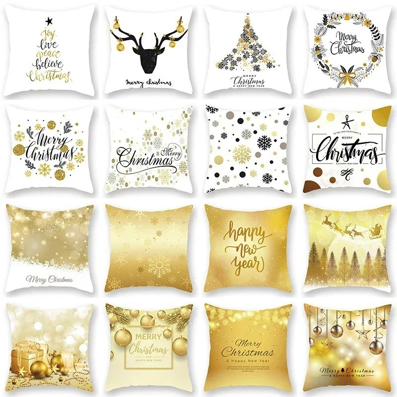 ปลอกหมอนอิงคริสต์มาส Merry Christmas ตกแต่งสําหรับ Home Cristmas เครื่องประดับหมอน Xmas Navidad ของขวัญปีใหม่