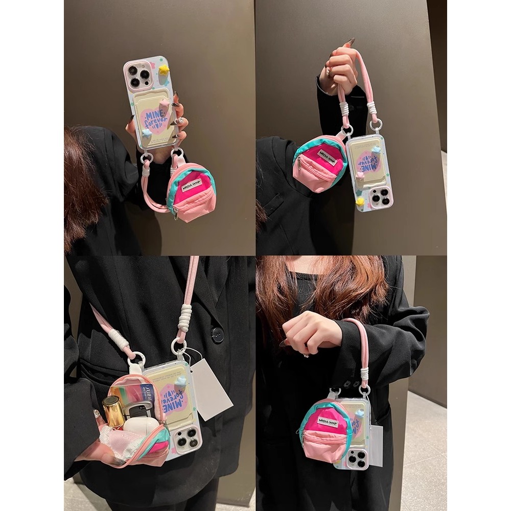 Love สามมิติ Star กระเป๋านักเรียนเหมาะสําหรับ Samsung s24ultra เคสโทรศัพท์ s23 + / s21fe สไตล์ใหม่ a05s ผู้ถือบัตร a14/a16 การ์ดใส่ a24 Cross-Body สายคล้อง a35 Shock-proof a52/a55