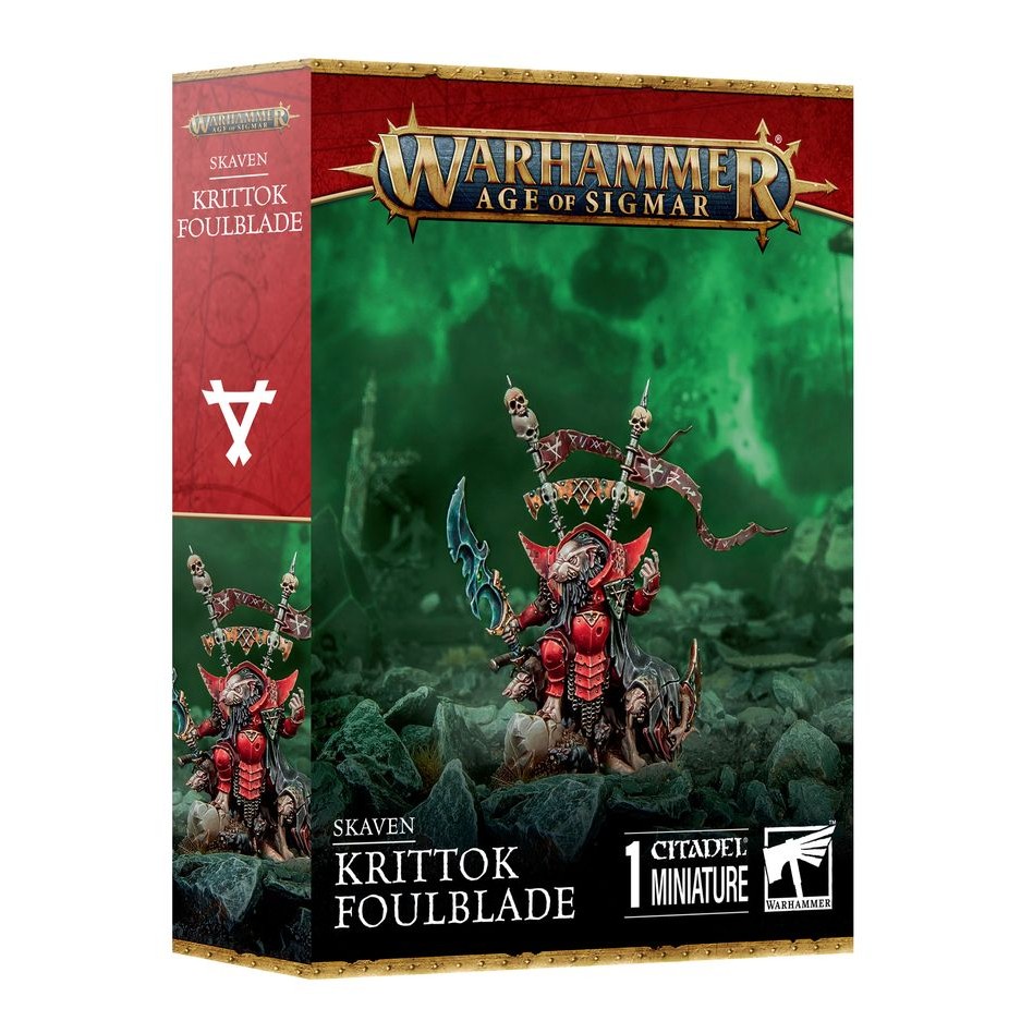 (GWพร้อมส่ง) WARHAMMER AGE OF SIGMAR: SKAVEN: KRITTOK FOULBLADE โมเดลจำลอง
