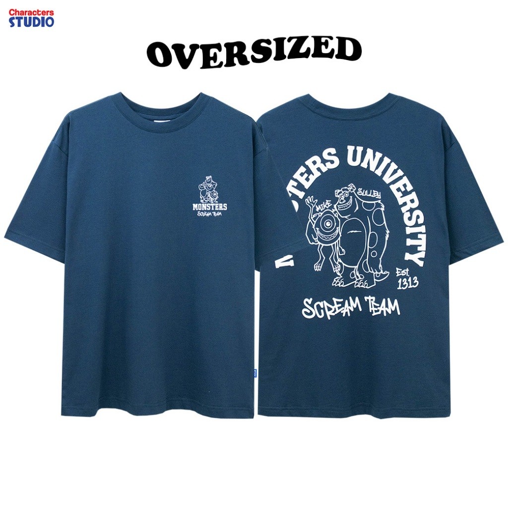 Disney Men Monsters university Mike&Sully //Oversized T-Shirt // - เสื้อยืดโอเวอร์ไซส์ผู้ใหญ่ มอนสเต