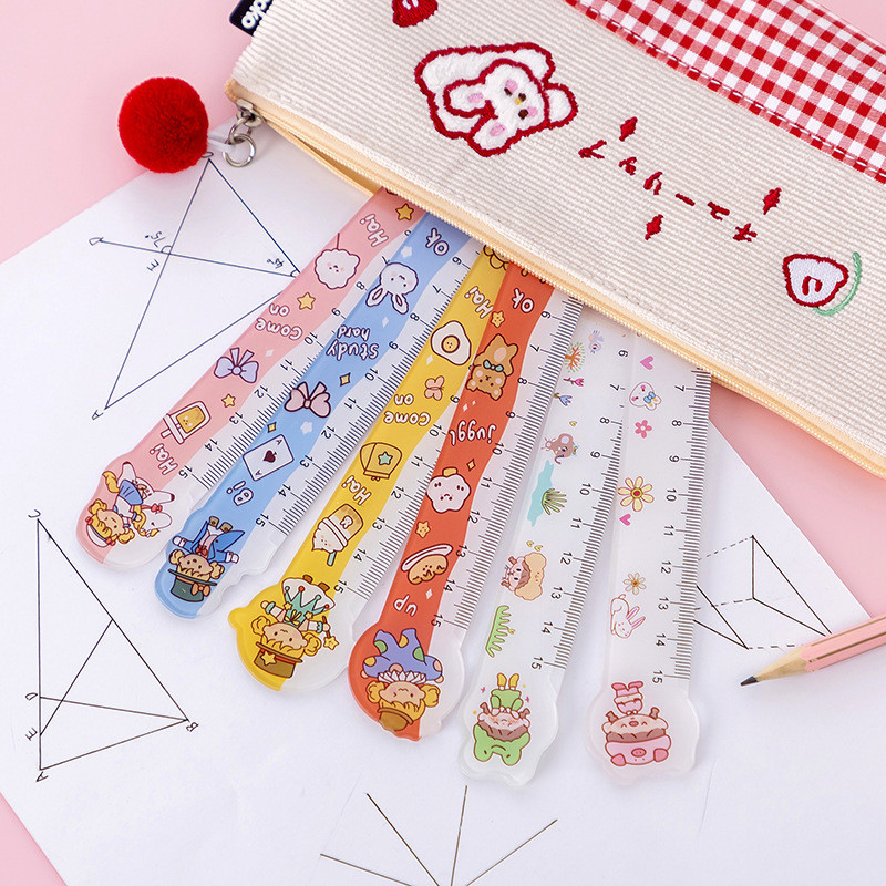 Letit ไม้บรรทัด ลายการ์ตูนอุ้งเท้าแมวน่ารัก 15 ซม. เครื่องเขียน สําหรับนักเรียน