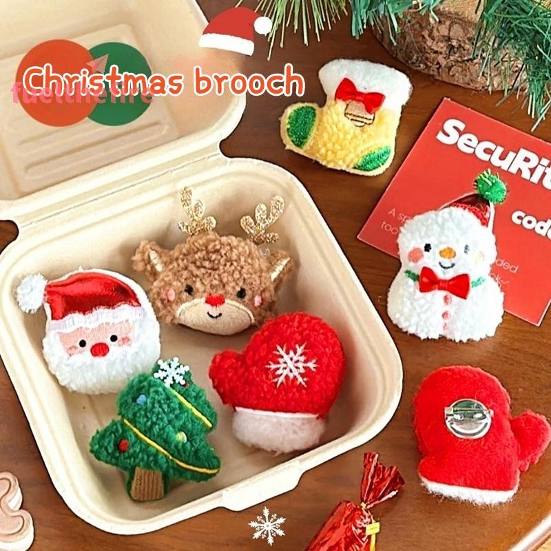 [Feel] คริสต์มาสตุ๊กตาเข็มกลัดต้นคริสต์มาส Santa Claus Snowman ถุงเท้า Pin กระเป๋าเสื้อกันหนาวผ้าพันคอ Badge Pins Accessorie [ใหม่]