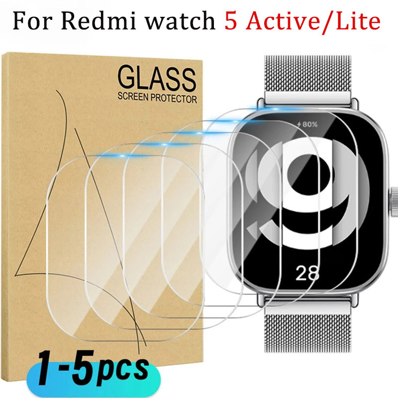 5pcs Hydrogel กระจกนิรภัยสําหรับ Xiaomi Redmi นาฬิกา 5 Active 5 Lite สมาร์ทนาฬิกาป้องกันหน้าจอ Anti-Scratch สําหรับ Mi Redmi นาฬิกา 5 Lite Prottecve ฟิล์ม