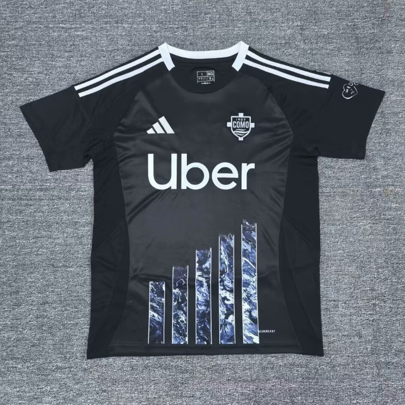 24-25 Como II Away Jersey S-XXL ผู้ใหญ่แขนสั้นแห้งเร็วกีฬาฟุตบอลด้านบน AAA