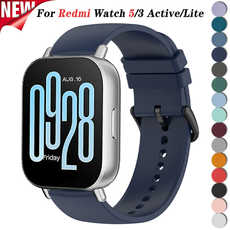 สายซิลิโคนสําหรับเล่นกีฬาสําหรับ Redmi Watch 5 Active Lite 22 มม.สร้อยข้อมือสําหรับ Xiaomi Redmi Watch 3 Active 3 Lite สายรัดข้อมืออุปกรณ์เสริม