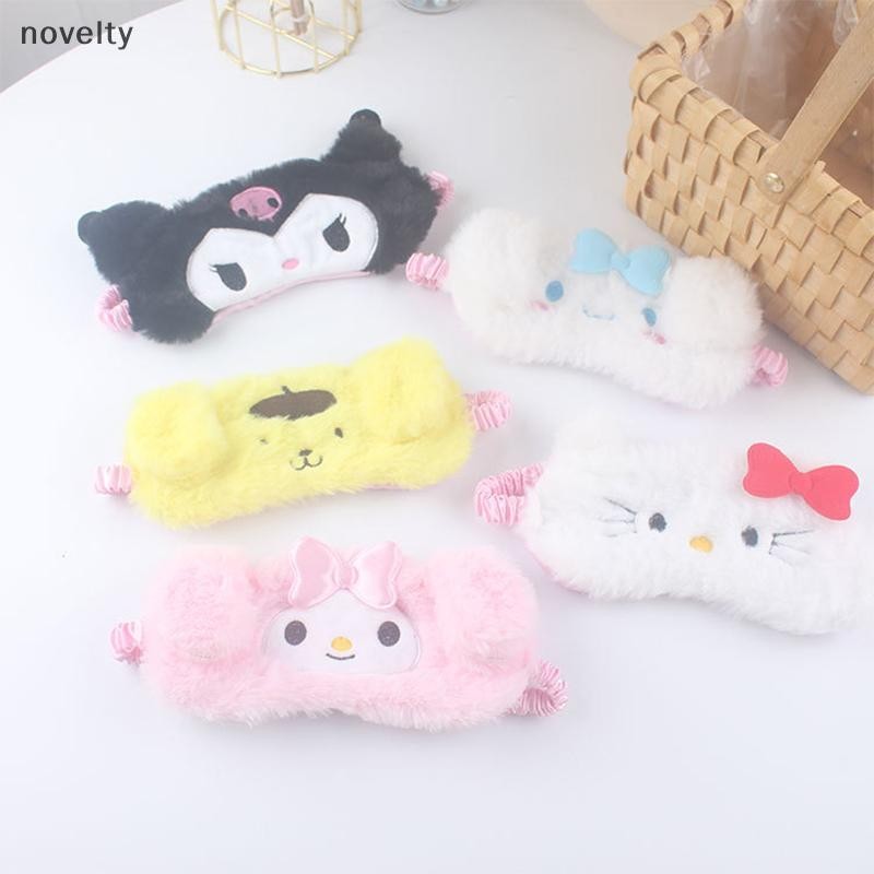 Nly การ์ตูน Lunch Break Sleep สุภาพสตรี Eye Protection Kawaii Sanrio Hello Kitty Plush Eye Mask อะนิเมะ Cinnamoroll Blackout Eye Mask N