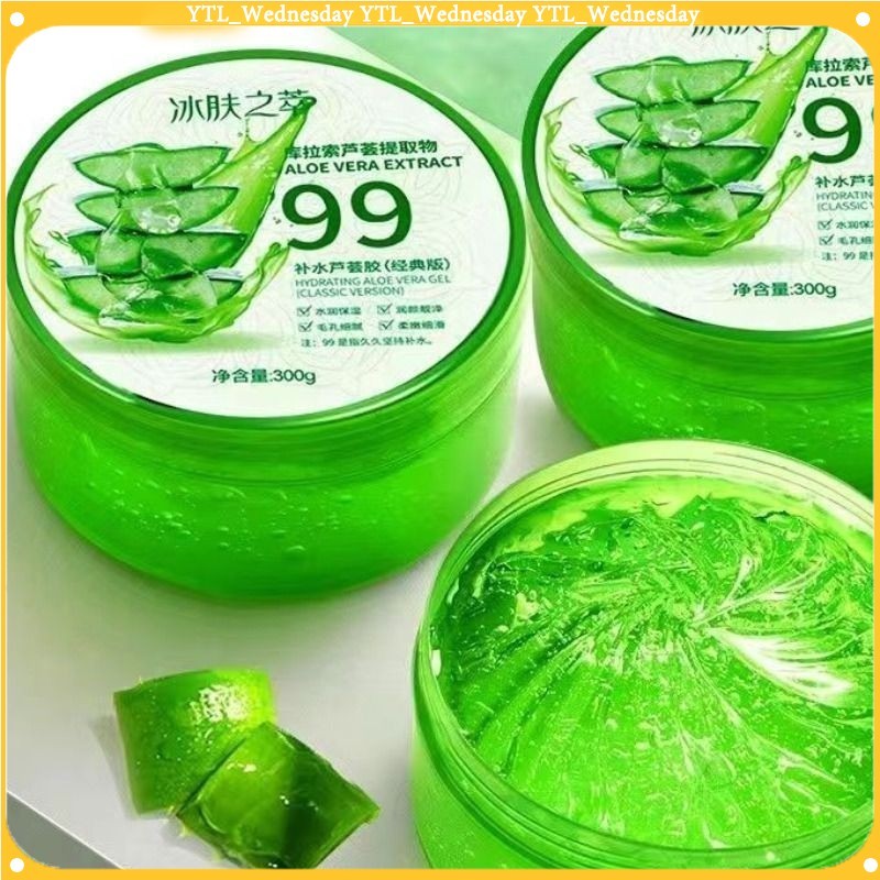 ช่วยกระชับรูขุมขน บำรุงผิวพรรณให้ชุ่มชื้น เเจลว่านหางจระเข้ Aloe Vera 99% 300ml ว่านหางจระเข้