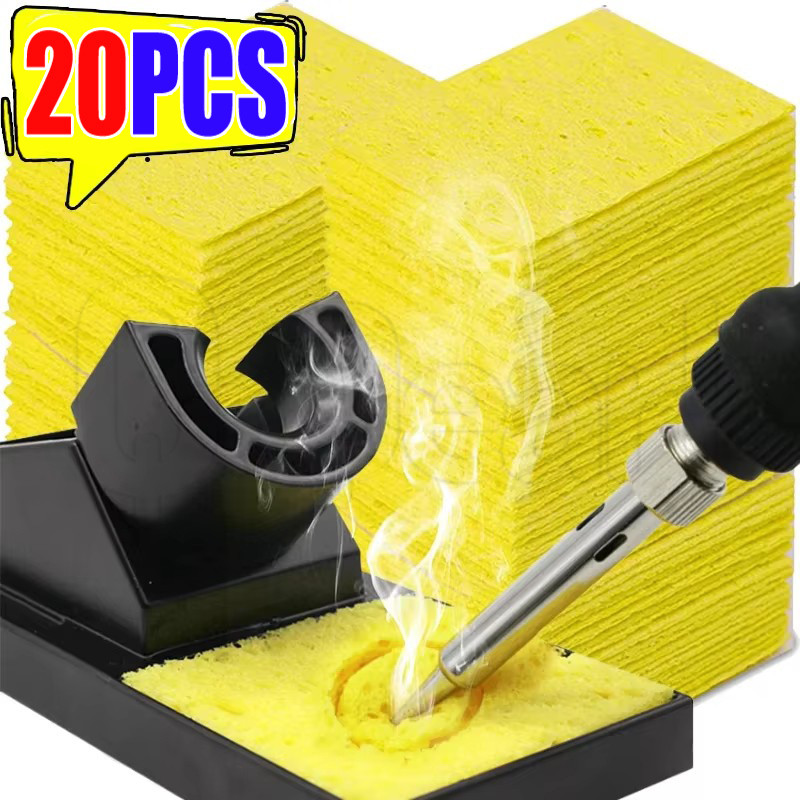 5/20ชิ้นเชื่อมหัวทําความสะอาดฟองน้ํา-บัดกรีหัวเหล็กทําความสะอาด-ทนทานบัดกรีเคล็ดลับแผ่นทําความสะอาด-อุปกรณ์ซ่อมบัดกรี-ไฟฟ้าบัดกรีเหล็กเคล็ดลับซ่อมเครื่องมื