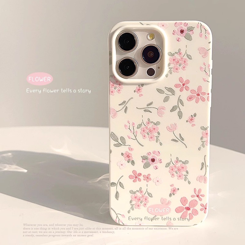 Iphone 16 15 14 13 12 11 Pro Max X XR Max 7 8 Plus INS ดอกไม้หอมอ่อนโยนเคสโทรศัพท์คู่ปกอ่อน