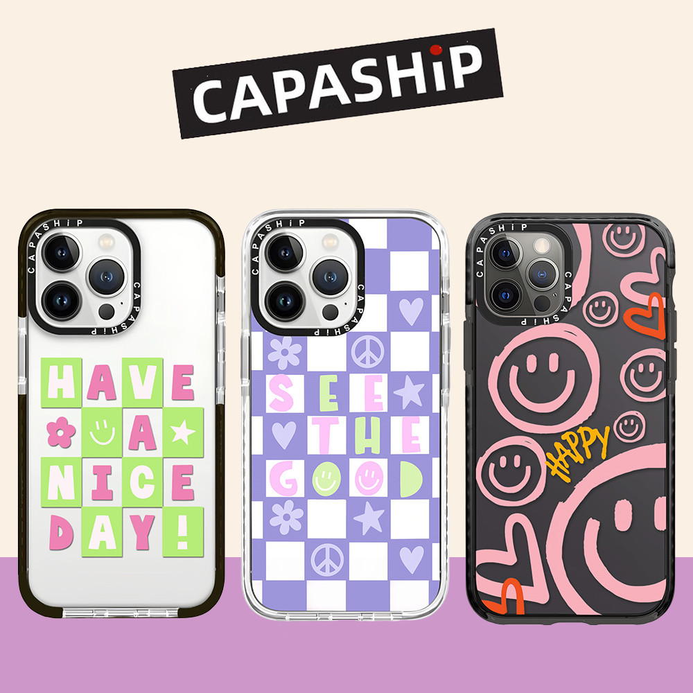 Capsahip ตารางภาษาอังกฤษ Smile TPU นุ่มเคสโทรศัพท์สําหรับ iPhone 16ProMax 16Pro 16Plus 15ProMax 14 13 12 11 Pro Max XR IX กรณีห่อกันกระแทกด้านหลังปลอก
