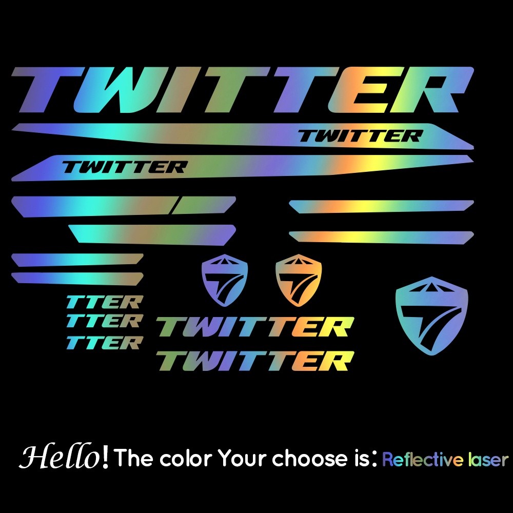 Twitter สติ๊กเกอร์ติดจักรยาน DIY แผ่นสติ๊กเกอร์ไดคัท สําหรับปั่นจักรยาน MTB BMX ถนน