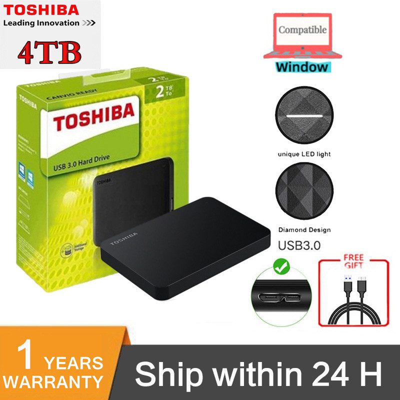 Toshiba External HardDisk 1TB/2TB/4TB ฮาร์ดดิสก์แบบพกพา harddrive HDD USB3.0 2.5" ฮาร์ดไดรฟ์คุณภาพสู