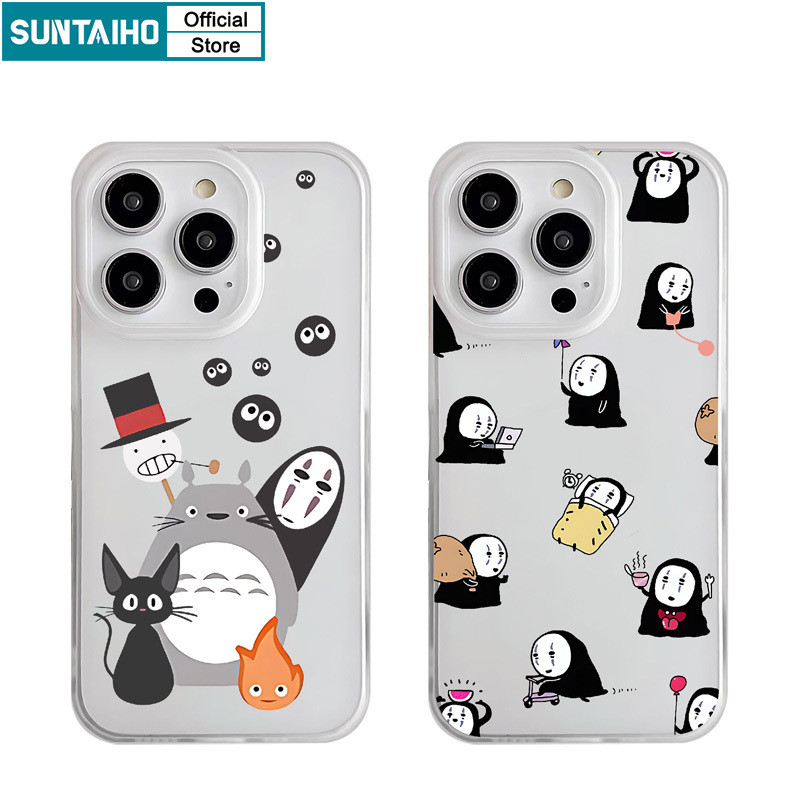 Suntaiho ความงามน่ารัก Faceless Man รูปแบบ Clear Frosted สําหรับ Iphone 16 15 14 12 13 11 Pro Max IP 7 8 Plus Iphon X Xs XR Xs Max TPU ซิลิคอนนุ่มพรีเมี่ยมกันกระแทกปกหลัง