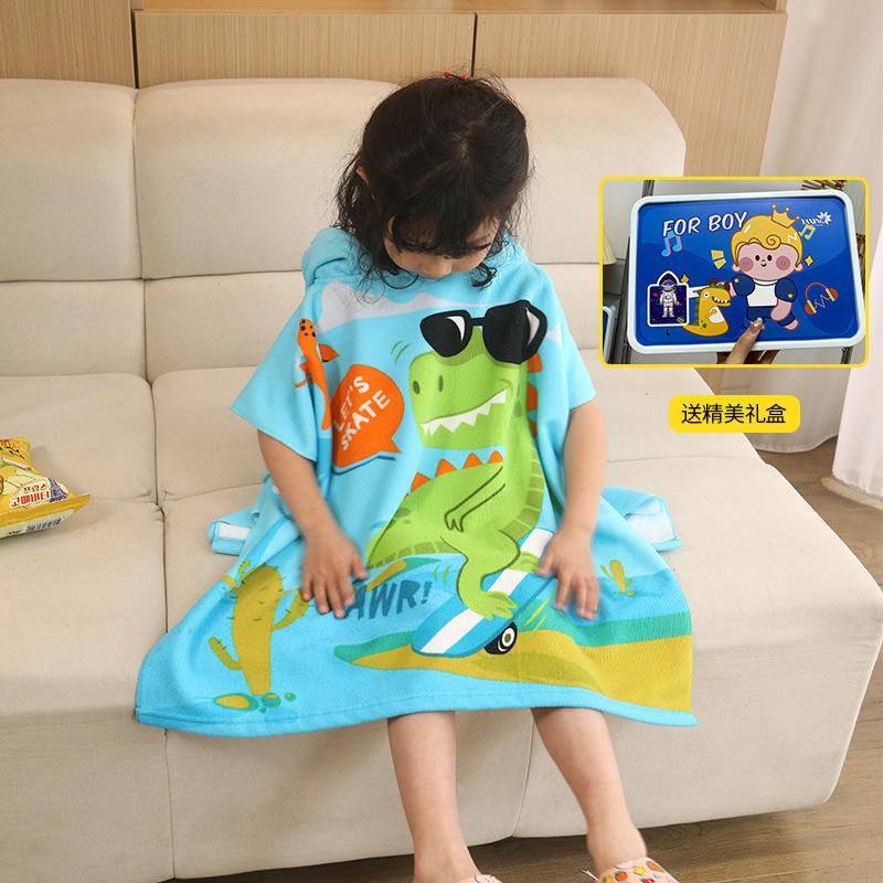 Benedetto ใหม่เด็กการ์ตูน Hooded Poncho เสื้อคลุมอาบน้ําว่ายน้ําผ้าเช็ดตัวเด็ก Micro Fibre / โพลีเอส